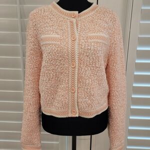 Alice + Olivia Pink Textured Cardigan